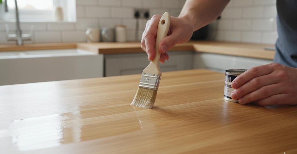 Appliquer un vernis protecteur pour plan de travail de cuisine