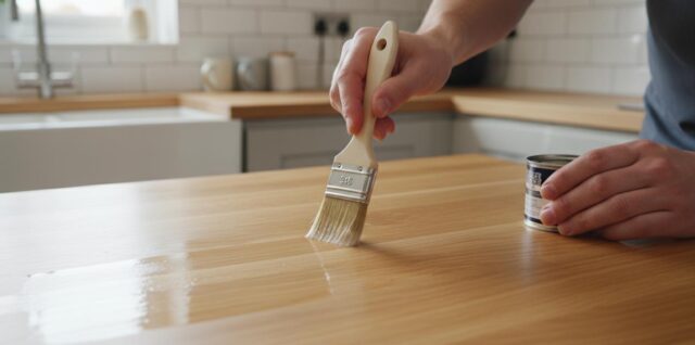 Appliquer un vernis protecteur pour plan de travail de cuisine